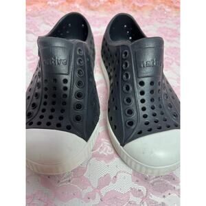 Native Jefferson kids black/wh slip-on waterproof shoes C8 toddler